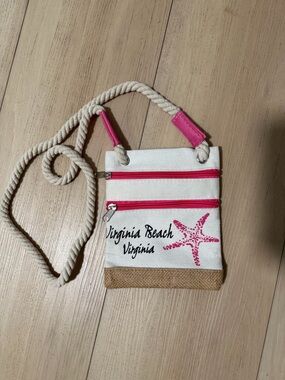 Virginia Beach Pink & White Crossbody Bag